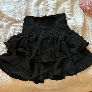 Black Ruffled Mini Skirt